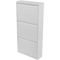 en.casa Schuhschrank »Sokndal« mit 3 Klappen Metall Weiß