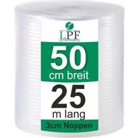 LPF dieLUFTPOLSTERFOLIE Schutzfolie Luftpolsterfolie Große Noppen (3cm) Breite 50cm x Länge 25m / 100my
