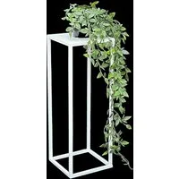 DanDiBo Blumenhocker Metall Weiß Eckig 50 - 70 cm Blumenständer