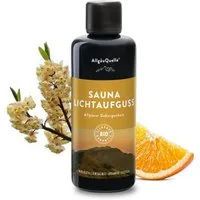 Allgäuquelle Sauna-Aufgussset BIO Saunaaufguss Lichtaufguss Saunaduft (1 x 100ml) mit Muskatellersalbei, Orange und Litsea