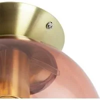 Qazqa Deckenleuchte Pallon, ohne Leuchtmittel, Warmweiß, QAZQA Deckenleuchte, e27, Rosa, Glas, Art Deco