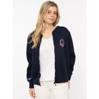 Zwillingsherz Sweatjacke "Meine Heimat" maritime Stickerei, Reißverschluss, Rippbündchen, Taschen