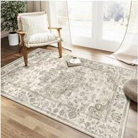 PURECOZY Teppich Wohnzimmerteppich, rutschfester Teppich, Vintage Stil, rechteckig, Höhe: 6.1 mm, geeignet für verschiedene Innenräume, 80x150cm