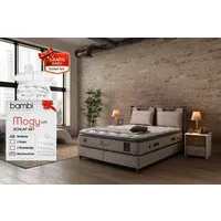 BAMBI YATAK Boxspringbett mit Bettkasten, Bambi Magnasand, Bett mit Matratze & Stauraum H3 (Schlafzimmerbett, Matratze mit Topper, 90x200 cm Boxbett, Polsterbett), Taschenfederkern, Matratzenhöhe: 33 cm, Optionale Nachttisch