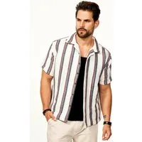 SOULSTAR Kurzarmhemd Gestreift - Freizeithemd als Kurzam Strick Retro Hemd Herren Strick Polo-Hemd Overshirt im Regular-Fit T-Shirt