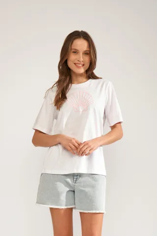 Nümph - NUTIDE T-SHIRT bright white - Gr. - XL