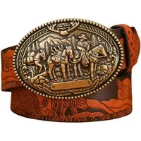 Ware aus aller Welt Koppelgürtel Rustikaler Western - Gürtel mit Cowboy Gürtelschnalle Wild West Buckle (1-St)