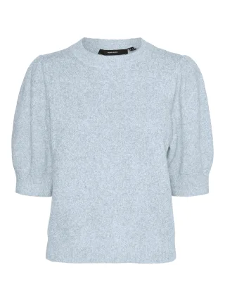 VERO MODA - VMDOFFY 2/4 O-NECK PULLOVER GA NOOS Cashmere Blue - Gr. - XL