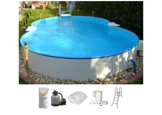 Clear Pool Achtformpool 540x350x120 cm inkl. umfangreichem Zubehör für den Teileinbau