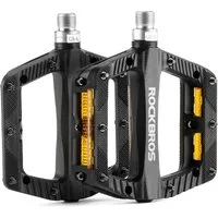 ROCKBROS Fahrradpedale Rutschfeste Flat Fahrradpedale für MTB E-Bike Gravel, mit Reflektor