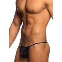 MOB Eroticwear String Spitzen-String für Männer - schwarz (1-St) aus transparenter spitze