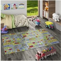 Snapstyle Kinderteppich Kinder Spiel Teppich Abenteuerland Bunt, Rechteckig, Höhe: 4 mm