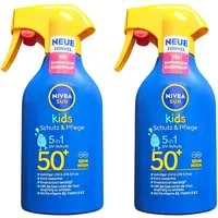 Nivea Sun Sonnenschutzspray Kids LSF 50+ – Schutz & Pflege - 5in1 UV-Schutz, 2 x 250ml, 2-tlg.