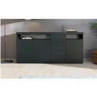 borchardt Möbel Highboard Kapstadt, Breite 200cm, Kommode mit Drucköffner, Türen, Schubladen, offene Fächer, viel Stauraum, praktisch, modern