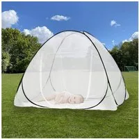 Sekey Moskitonetz Pop-up Moskitonetz mit Reißverschluss – Schnell Aufklappbar, Selbststehend & Platzsparend,Reise & Camping,200 x 180 x 145cm, Weiß