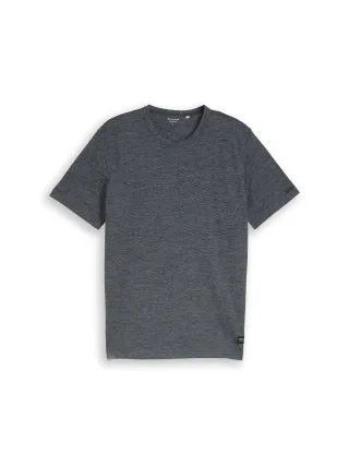 Tom Tailor - T-Shirt in Melange-Optik navy gardenia white injected - Gr. - XXXL