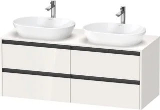 Duravit Ketho.2 Konsolenwaschtischunterbau wandhängend Weiß Hochglanz 1400x550x568 mm - K24898L22220 K24898L22220000