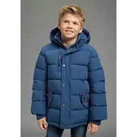 KIDSWORLD Outdoorjacke Winterwarme Jacke, gesteppt Trendige Winterjacke mit refklektierenden Details