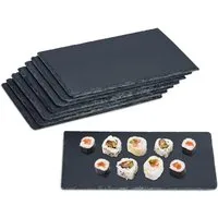 relaxdays Servierplatte Schieferplatte 26 x 16 cm im 8er Set, Schiefer
