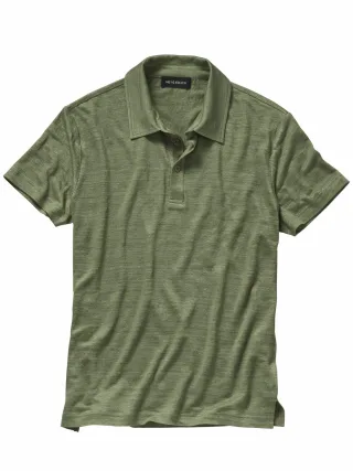 Mey & Edlich Herren Panama Polo Grün 100 % Leinen
