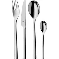 Silit Besteck-Set Trend (24-tlg), 6 Personen, Edelstahl 18/10, poliert, Crominox: Edelstahl 18/10, Wellenschliff