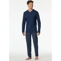 Schiesser Schlafanzug Casual Essentials (2 tlg) mit V-Ausschnitt