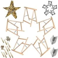 Modo24 Sägebock Holzbock, Klappbock Arbeitsbock, 5er-Set inklusive Montageteile, (Weihnachtsstern SET, 5-St), DIY Stern, Tapezierbock Montagebock Unterstellbock, 180x180x73 cm