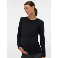 Mamalicious Langarmshirt MLKERRIE JUNE LS JRS TOP 2F NOOS Baumwollmischung, enger Schnitt