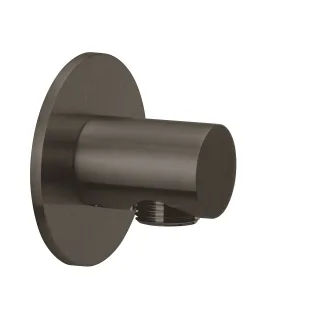 Herzbach spa ix pvd Brauseanschlussbogen rund rosette 70 rund black, Black Steel, 21.995100.1.40 21.995100.1.40