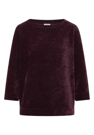 CECIL - 3/4-Arm Shirt aus Cord mit Boat Neck berry red - Gr. - M