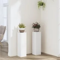 vidaXL Blumenständer, Pflanzenständer 2 Stk. Weiß 17x17x60 cm Holzwerkstoff