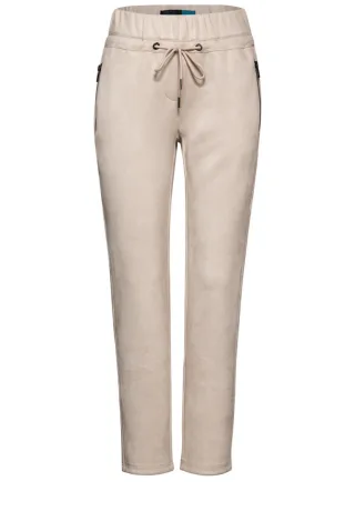 Cecil - Hose in Leder-Optik beige - Gr. - 28