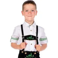 Isar-Trachten Trachtenhemd Trachtenhemd Kind - LEVI - weiß/grasgrün, weiß/hellblau