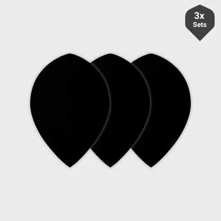 Pear Dart Flights Einfarbig (3 Sets) - Schwarz