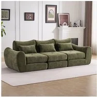 Leawin Sofa Sofas Wohnzimmer, modulares Sofa mit Schlaffunktion L-Form, Werkzeuglos montierbar, wandelbar & ideal für kleine Räume