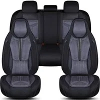 BREMER SITZBEZÜGE Autositzbezug für Skoda Karoq Bj ab 2017 (FS7), Set, 2-tlg., Komplettset Vorne und Hinten, in Schwarz/Grau