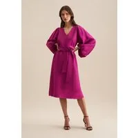 seidensticker Sommerkleid Schwarze Rose Langarm V-Neck Uni