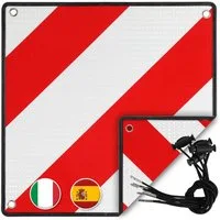 Clanmacy Warnschild 2in1 Warntafel Italien Spanien 50x50 cm Reflektierendes Warnschild, (9 St), 2 in 1 Italien und Spanien Warntafel