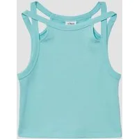 s.Oliver Cardigan T-Shirt Verkürztes Tanktop aus Rippware mit Cut-outs
