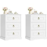 Homfa Nachttisch Nachtschrank Nachtkommode Nachtkonsole (2-St)