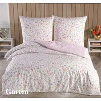 Leonado Vicenti Wendebettwäsche 240x220 Bezug 80x80 Doppel Kissen Hochwertige Polycotton Rosa Blumen, Renforcé, 3 teilig, mit verdecktem Reißverschluss, Wendebettwäsche