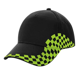 Beechfield - "Grand Prix" Kappe (Schwarz/Limone)