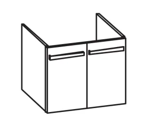 Artiqua 413 Waschtischunterschrank für Acanto Compact 500631, Graphit Struktur quer, 413-WU2T-K172-7 413-WU2T-K172-7098-401