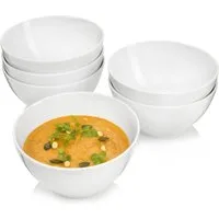 SÄNGER Schale Suppenteller »Sunfort Suppenschalen Set«, Weiß, Porzellan, (Set, 6-tlg), Zeitloses,modernes Design