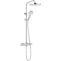 SCHÖNER WOHNEN-Kollektion Duschsystem GLAIA mit Thermostat, Höhe 118.5 cm, Chrom, Duscharmatur Komplettset mit Regendusche