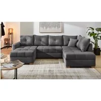 Jockenhöfer Gruppe Wohnlandschaft Abby U-Form, B: 313 cm, mit Bettfunktion, Bettkasten & Zierkissen