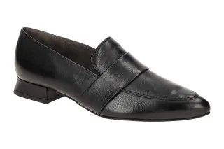 Paul Green 1091-00 Schwarz Echtleder Slipper Halbschuhe Loafer Blockabsatz 2cm