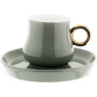 Mulex Espressotasse 12 Tlg Set Mokkatassen mit Untertasse aus Porzellan 100 ml