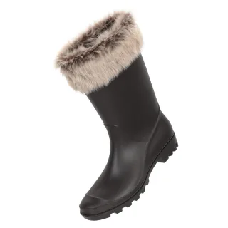 Mountain Warehouse Damen/Frauen Kunstfell gefütterte Gummistiefel (Beige)
