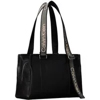 Calvin Klein Tragetasche WEBBING ADJ STRAP TOTE, große Tote Bag, Schultertasche mit Logoschriftzügen